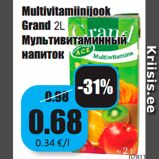 Allahindlus - Multivitamiinijook Grand 2L