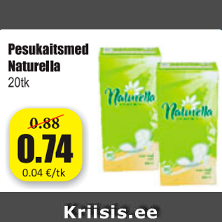 Allahindlus - Pesukaitsmed Naturella 20 tk