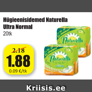 Allahindlus - Hügieenisidemed Naturella Ultra Normal 20 tk