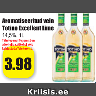 Allahindlus - Aromatiseeritud vein Totino Excellent Lime