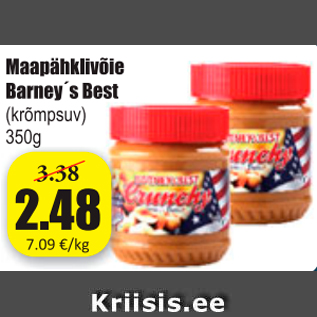 Allahindlus - Maapähklivõie Barney´s Best