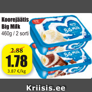 Allahindlus - Koorejäätis Big Milk