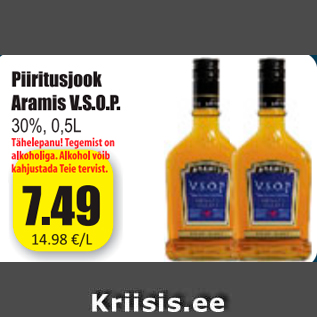 Allahindlus - Piiritusjook Aramis V.S.O.P.