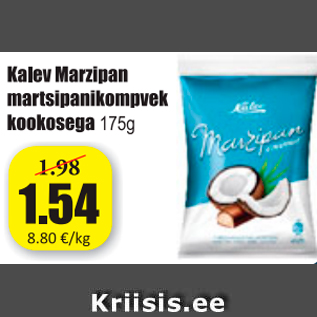 Allahindlus - Kalev Marzipan martsipanikompvek kookosega 175 g