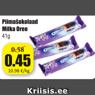 Allahindlus - Piimašokolaad Milka Oreo 41 g