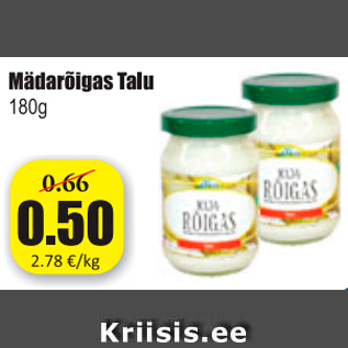 Allahindlus - Mädarõigas Talu 180 g