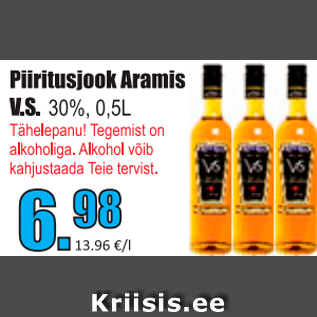 Allahindlus - Piiritusjook Aramis V.S.