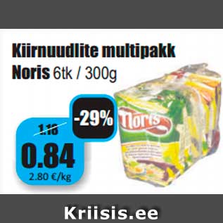 Allahindlus - Kiirnuudlite multipakk Noris