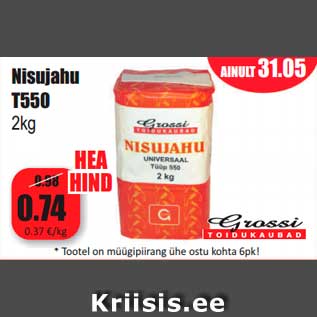 Allahindlus - Nisujahu T550 2kg