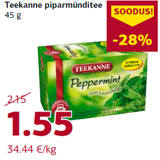 Allahindlus - Teekanne piparmünditee 45 g