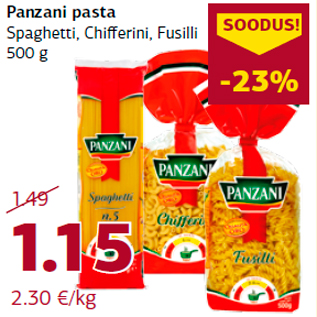 Allahindlus - Panzani pasta