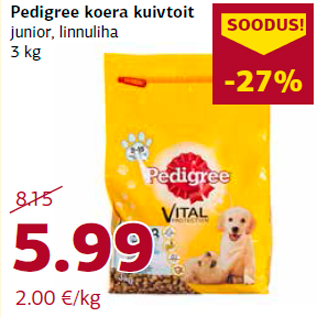 Allahindlus - Pedigree koera kuivtoit