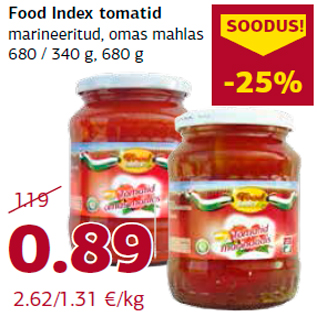 Allahindlus - Food Index tomatid