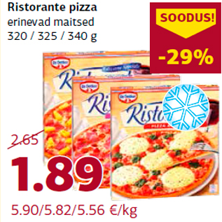 Allahindlus - Ristorante pizza