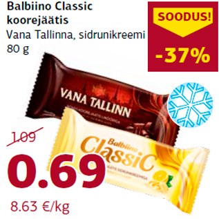 Allahindlus - Balbiino Classic koorejäätis