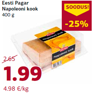 Allahindlus - Eesti Pagar Napoleoni kook 400 g