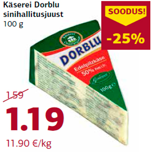 Allahindlus - Käserei Dorblu sinihallitusjuust 100 g