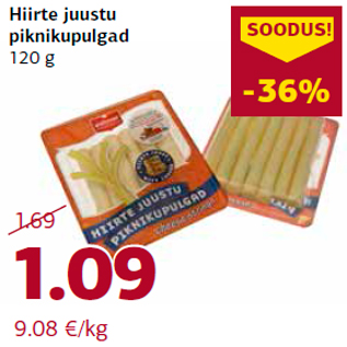 Allahindlus - Hiirte juustu piknikupulgad 120 g