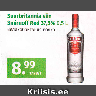 Allahindlus - Suubritannia viin Smirnoff Red