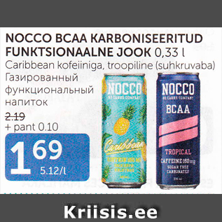 Allahindlus - NOCCO BCAA KARBONISEERITUD FUNKTSIONAALNE JOOK 0,33 L