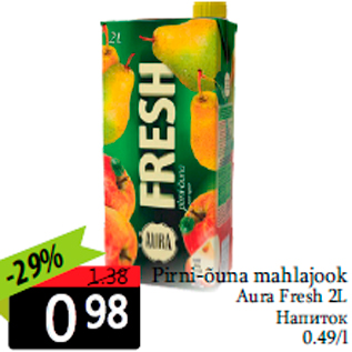 Allahindlus - Pirni-õuna mahlajook Aura Fresh 2L