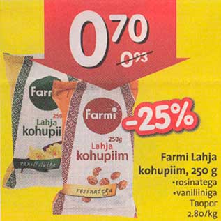 Allahindlus - Farmi lahja kohupiim, 250 g