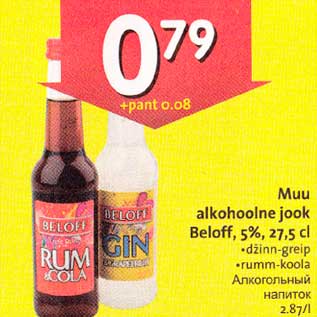 Allahindlus - Muu alkoholne bjook Beloff, 5%, 27,5 cl