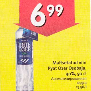 Allahindlus - Maitsestatud viin Pyat Ozer Osobaja, 40%, 50 cl