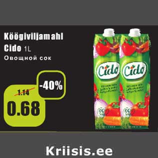 Allahindlus - Köögiviljamahl Cido