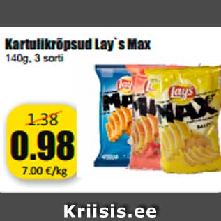 Allahindlus - Kartulikrõpsud Lay`s Max