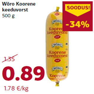 Allahindlus - Wõro Koorene keeduvorst 500 g