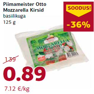 Allahindlus - Piimameister Otto Mozzarella Kirsid