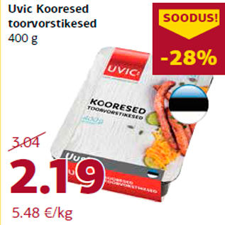 Allahindlus - Uvic Kooresed toorvorstikesed 400 g