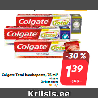 Allahindlus - Colgate Total hambapasta, 75 ml*