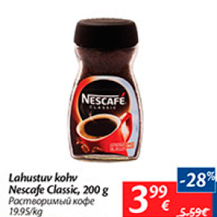 Allahindlus - Lahustuv kohv Nescafe Classic, 200 g