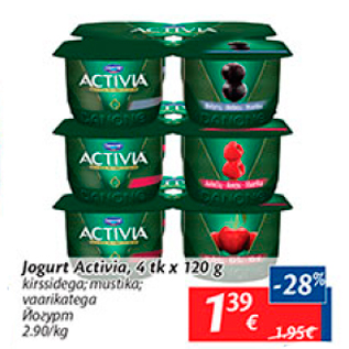 Allahindlus - Jogurt Activia, 4 tk x 120 g