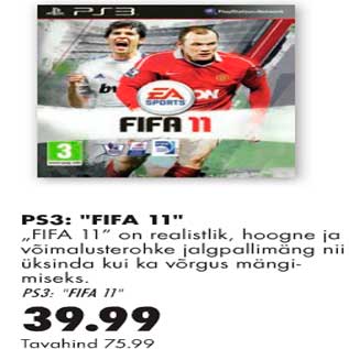 Allahindlus - PS3 "Fifa 11"