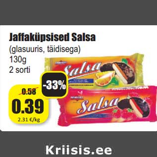 Allahindlus - Jaffaküpsised Salsa (glasuuris, täidisega) 130g 2 sorti