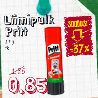 Allahindlus - Liimipulk Pritt