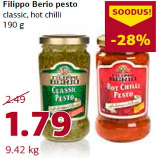 Allahindlus - Filippo Berio pesto