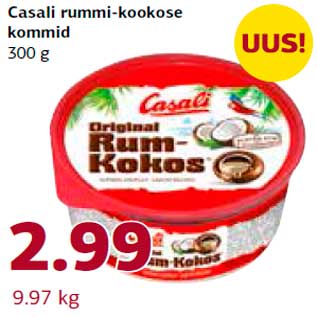 Allahindlus - Casali rummi-kookose kommid 300 g