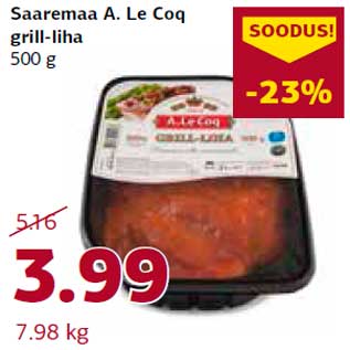 Allahindlus - Saaremaa A. Le Coq grill-liha 500 g