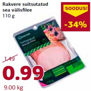 Allahindlus - Rakvere suitsutatud sea välisfilee 110 g