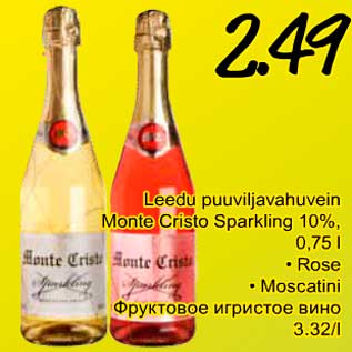 Allahindlus - Leedu puuviljavahuvein Monte Cristo Sparkling