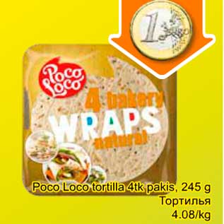 Allahindlus - Poso Loco tortilla 4 tk pakis, 245 g