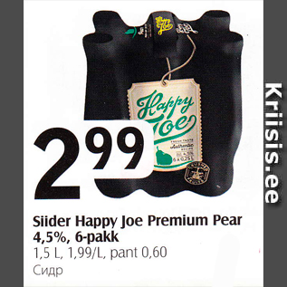 Allahindlus - Siider Happy Joe Premium Pear