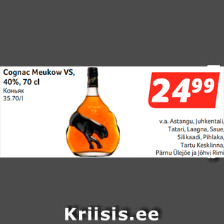 Allahindlus - Cognac Meukow VS