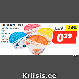 Allahindlus - Rimi jogurt, 150 g