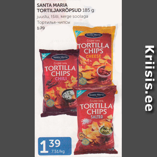 Allahindlus - SANTA MARIA TORTILJAKRÕPSUD 185 G