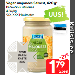 Allahindlus - Vegan majonees Salvest, 420 g*